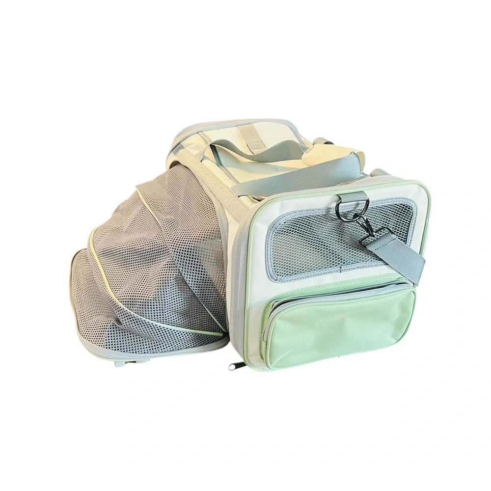 Pawaii Pet Travel Carrier Bag for Cats And Small Animals - Light Green & Gray